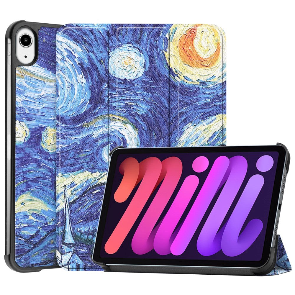 iPad Mini (2021) Leather Case w. Folding & Standing - Starry Night