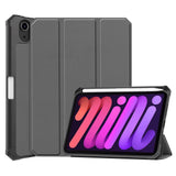 iPad Mini (2021) - Foldable Case w. Stand & Stylus Pen Holder - Grey