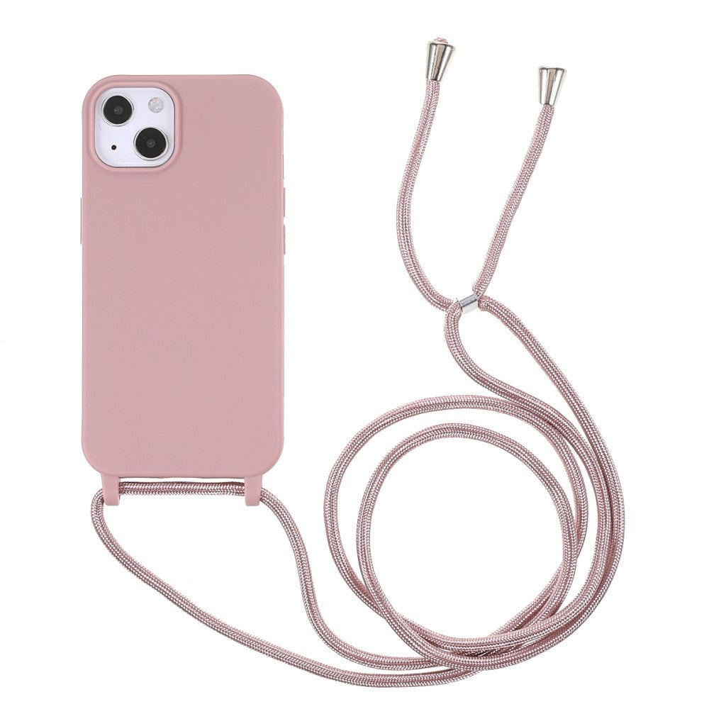 iPhone 13 Flexible Plastic Case w. Hand Strap - Pink