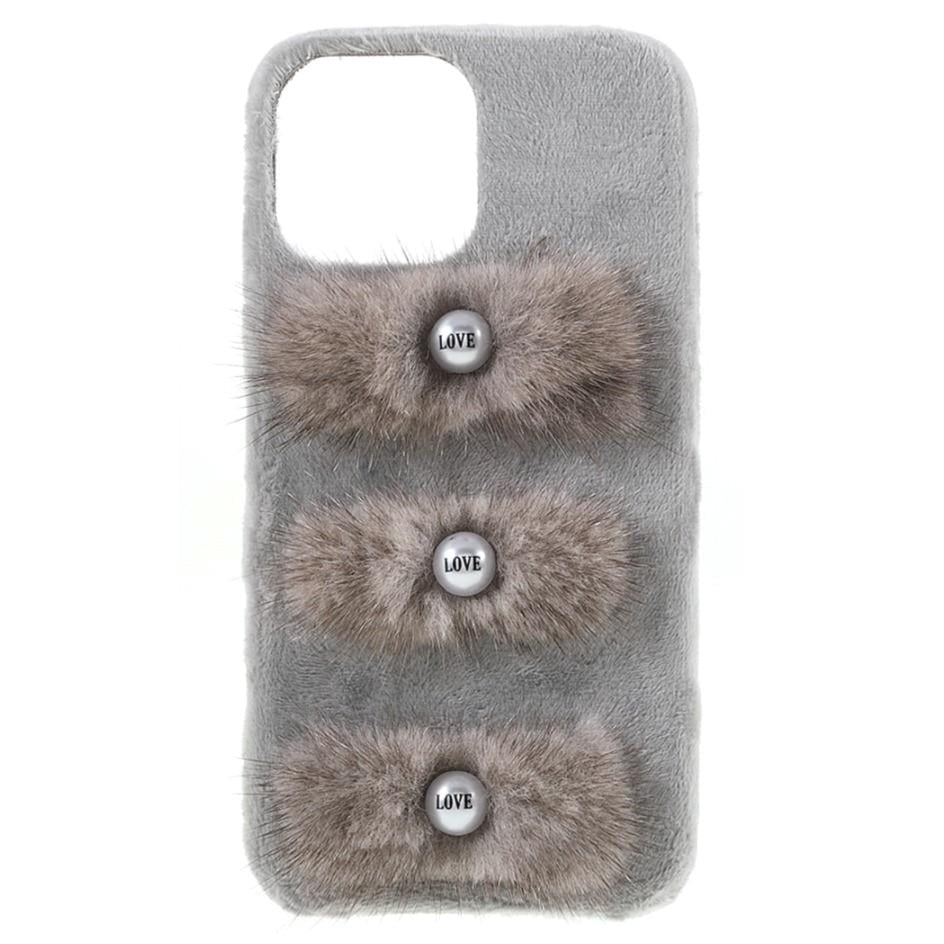 iPhone 13 Plastic Case - Plush Love Beads - Grey