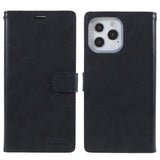 iPhone 13 Pro GOOSPERY Blue Moon Leather Wallet Case - Black