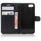 iPhone SE (2022 / 2020) / 8 / 7 Phone Wallet Case Soft Pouch Leather Black