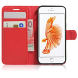 iPhone SE (2022 / 2020) / 8 / 7 Phone Wallet Case Soft Pouch Leather Red