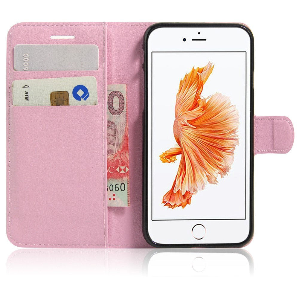 iPhone SE (2022 / 2020) / 8 / 7 Phone Wallet Case Soft Pouch Leather Pink