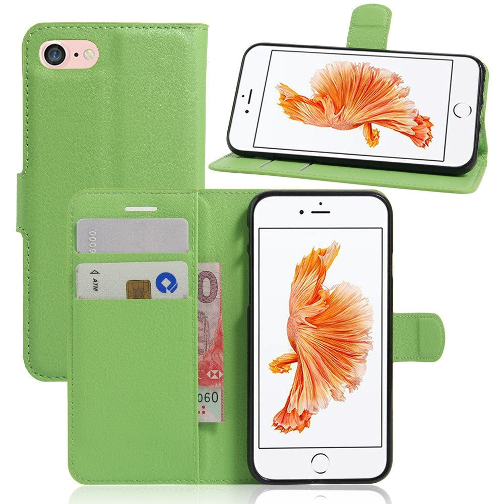 iPhone SE (2022 / 2020) / 8 / 7 Phone Wallet Case Soft Pouch Leather Green