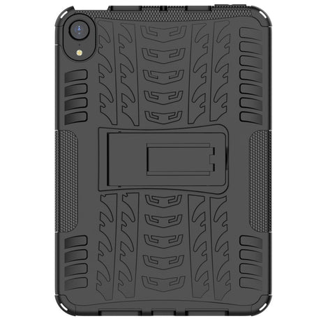 iPad Mini (2021) Tough Case w. Tyre Design & Stand Function - Black