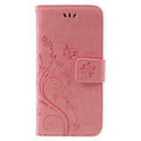 iPhone SE (2022/2020)/8/7 Butterflies Leather Wallet Case - Pink