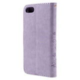 iPhone SE (2022 / 2020) / 8 / 7 Butterflies Leather Wallet Case Purple