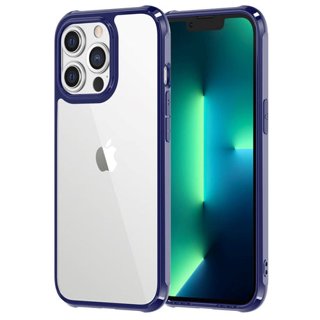 iPhone 13 Pro LEEU DESIGN Drop-Proof Flexible Plastic Case - Transparent / Blue