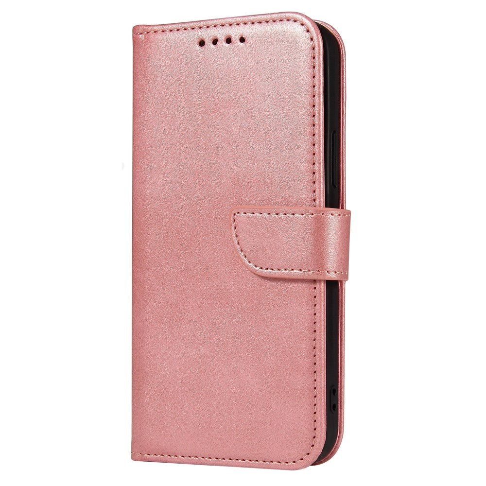 iPhone 13 Leather Wallet Case & Magnetic Lock - Rose Gold