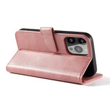 iPhone 13 Mini Leather Wallet Case & Magnetic Lock - Rose Gold