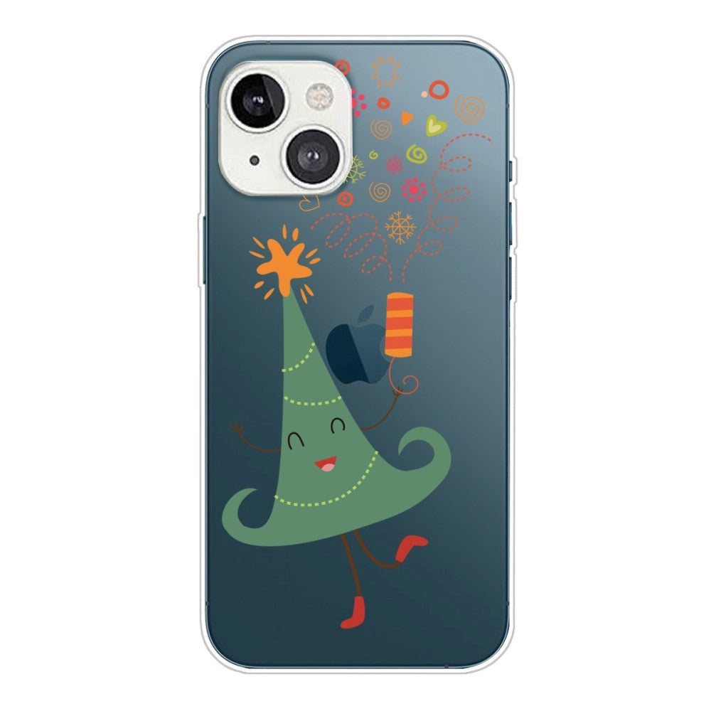 iPhone 13 Plastic Christmas Case - Dancing Christmas Tree - Transparent