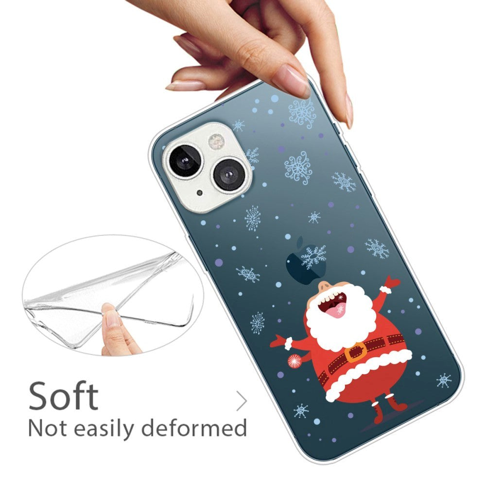 iPhone 13 Plastic Christmas Case - Happy Santa - Transparent