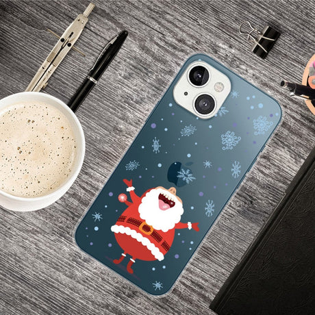 iPhone 13 Plastic Christmas Case - Happy Santa - Transparent