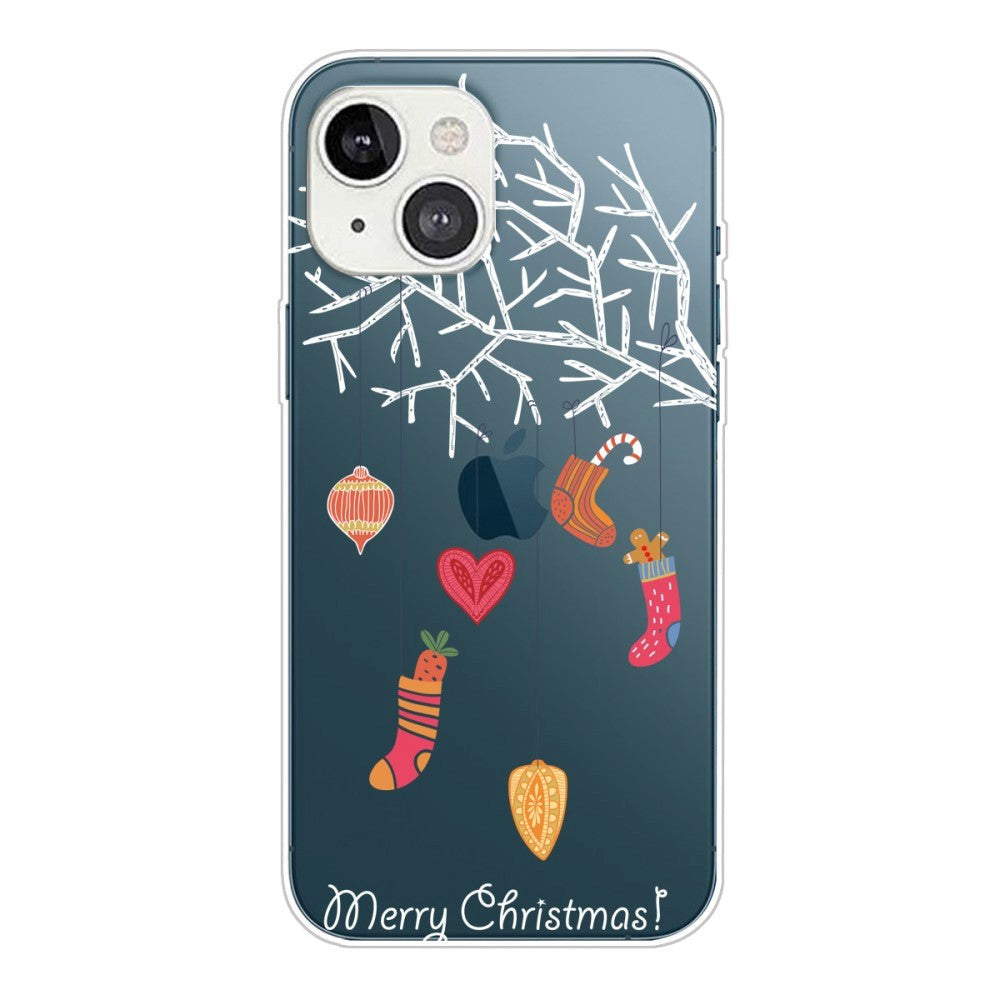 iPhone 13 Plastic Christmas Case - Christmas Socks - Transparent