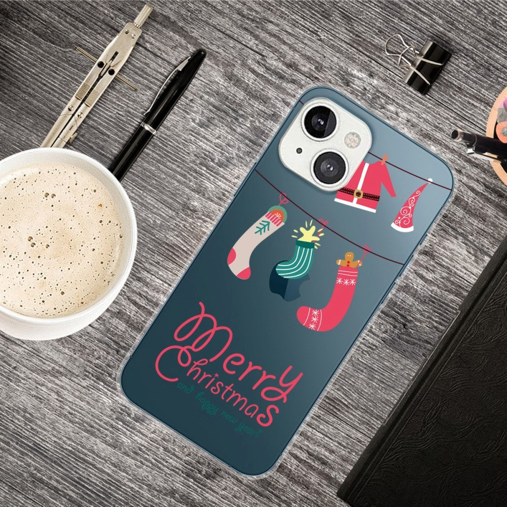 iPhone 13 Plastic Christmas Case - Christmas Clothes - Transparent