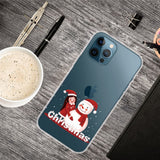 iPhone 13 Pro Flexible Plastic Christmas Case - Merry Christmas - Girl & Snowman