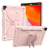 iPad 10.2" (2021/ 2020 / 2019) Kids Case - Butterfly Kickstand Case - Pink