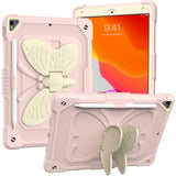 iPad 10.2" (2021/ 2020 / 2019) Kids Case - Butterfly Kickstand Case - Pink & Grey