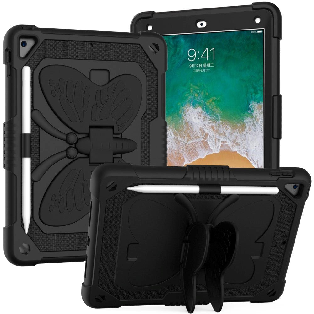 iPad (2018) / iPad (2017) / iPad Air 2 Kids Case - Butterfly Kickstand Case - Black