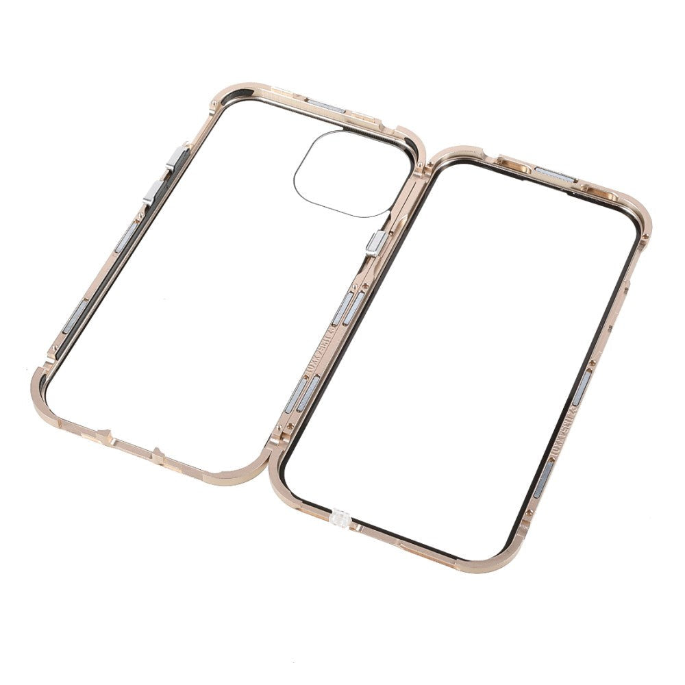 iPhone 13 Magnetic Case w. Glass Back and Front - Gold