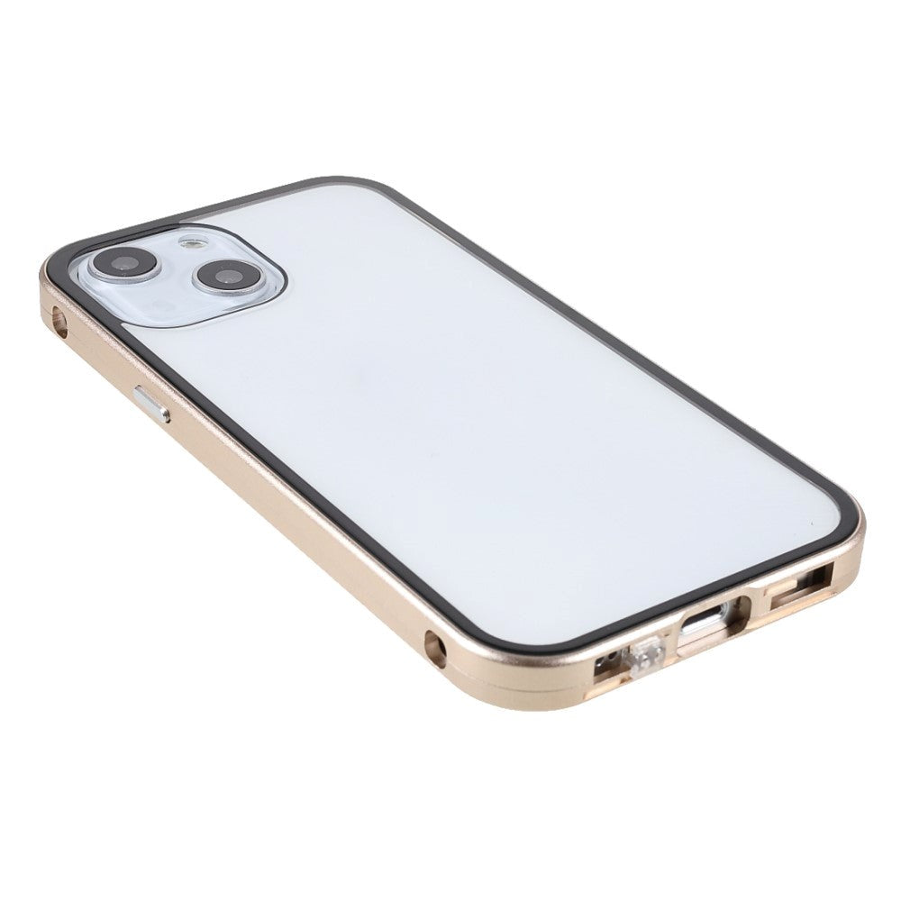 iPhone 13 Mini Magnetic Case w. Glass Back and Front - Gold