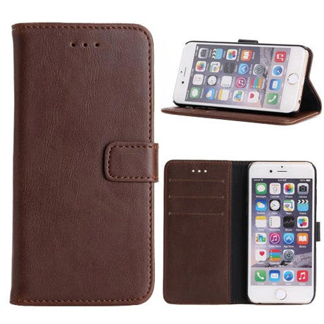 iPhone SE (2022 / 2020) / 8 / 7 Wallet Leather Case Dark Brown