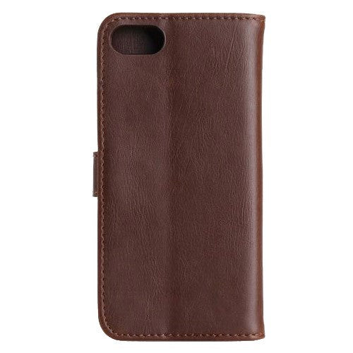 iPhone SE (2022 / 2020) / 8 / 7 Wallet Leather Case Dark Brown