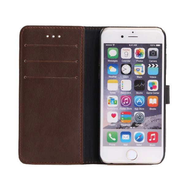 iPhone SE (2022 / 2020) / 8 / 7 Wallet Leather Case Dark Brown