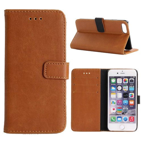 iPhone SE (2022 / 2020) / 8 / 7 Wallet Leather Case Light Brown