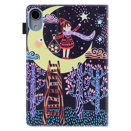 iPad Mini (2021) - Leather Wallet Case & Print - Girl on the Moon