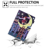 iPad Mini (2024 / 2021) - Leather Wallet Case & Print - Girl on the Moon