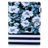 iPad Mini (2021) - Leather Wallet Case & Print - White Flowers