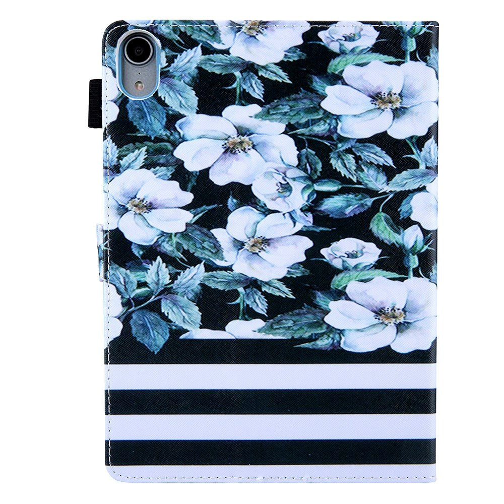 iPad Mini (2021) - Leather Wallet Case & Print - White Flowers