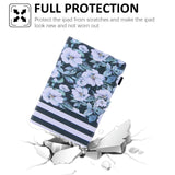 iPad Mini (2021) - Leather Wallet Case & Print - White Flowers