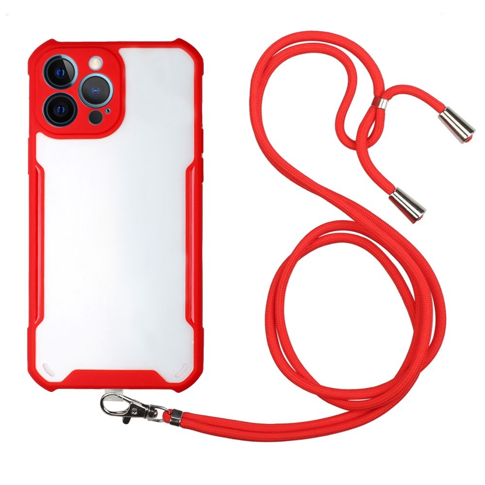 iPhone 13 Pro Acrylic Hybrid Case w. Adjustable Strap - Red