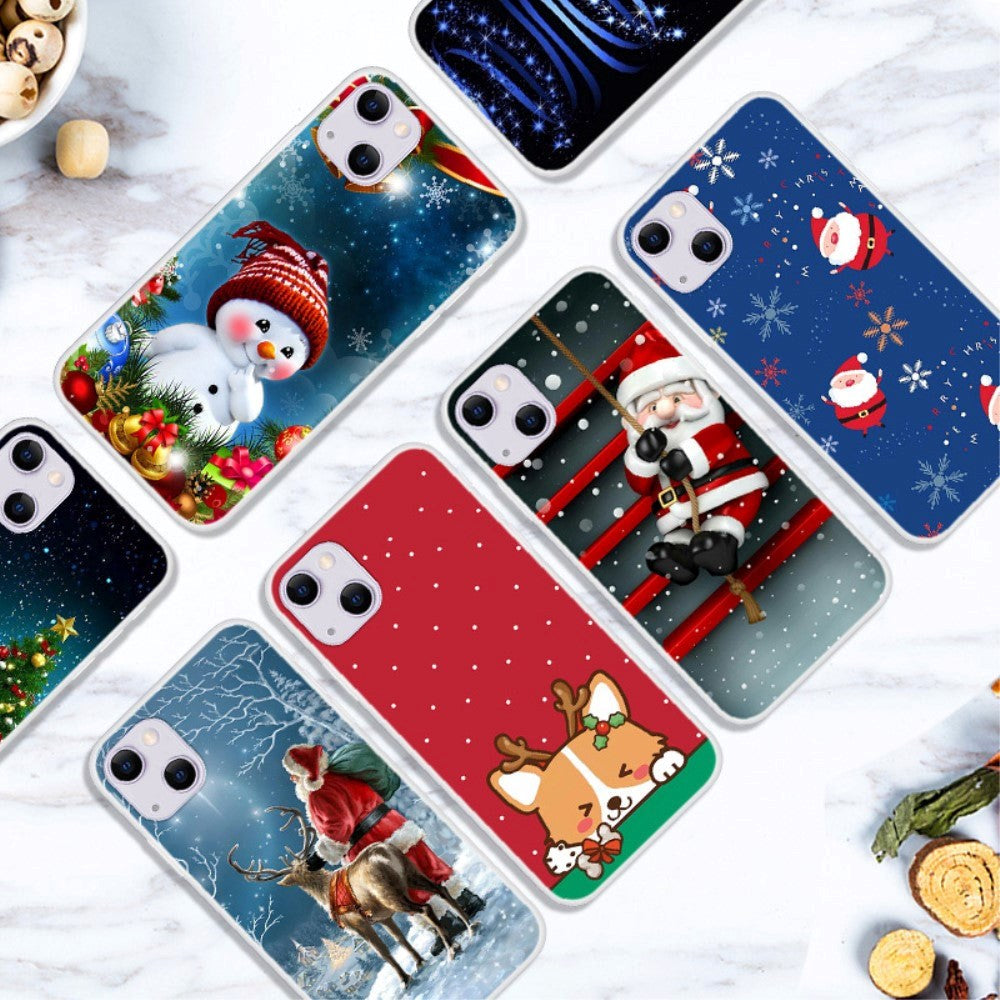 iPhone 13 Flexible Plastic Christmas Case - Cartoon Snowman