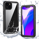 iPhone 13 IP68 Dust & Waterproof Case - Transparent / Black