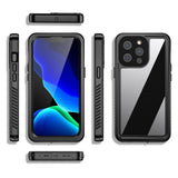 iPhone 13 Pro IP68 Dust & Waterproof Case - Transparent / Black