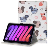 iPad Mini (2021) Case w. Card Holder & Touch Pen Holder - "Small Animals"