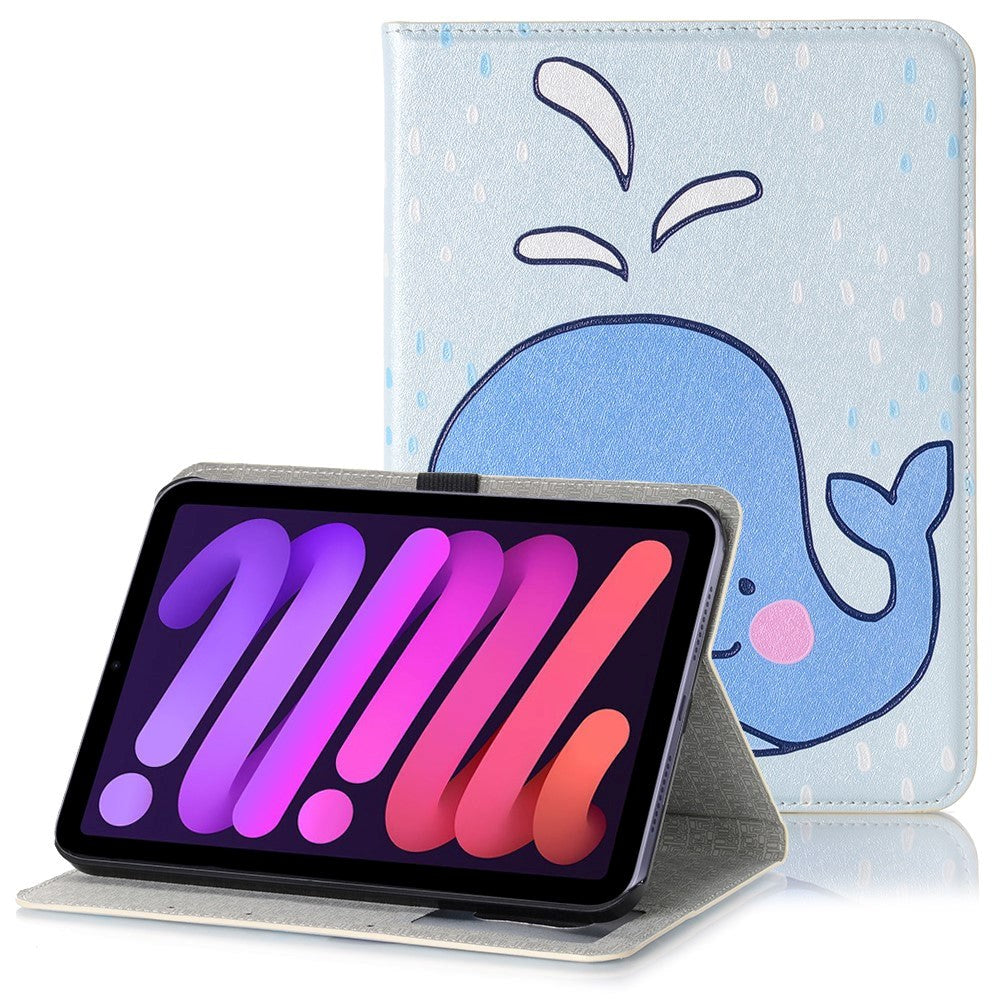 iPad Mini (2024 / 2021) Case w. Card Holder & Touch Pen Holder - "Whale"