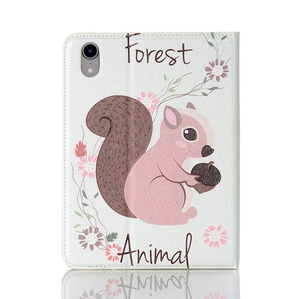 iPad Mini (2021) Case w. Card Holder & Touch Pen Holder - "Squirrel"