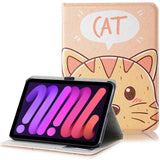 iPad Mini (2021) Case w. Card Holder & Touch Pen Holder - "Cat"