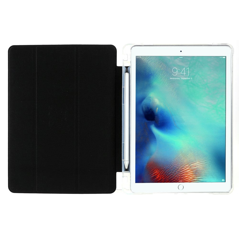 iPad 10.2" (2021 / 2020 / 2019) Leather Flip Case w. Tri-Fold - Black