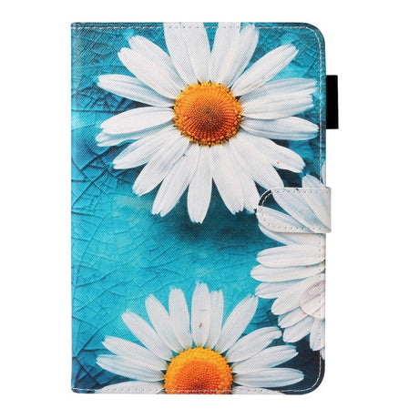 iPad Mini (2021) Leather Case w. Stand & Card Pockets - Marguerite Flower