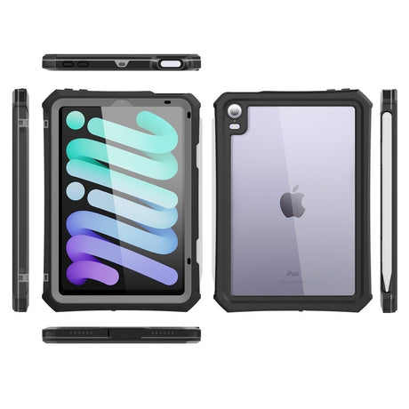 iPad mini (2024/2021) SHELLBOX Waterproof and Drop-Resistant Case with Kickstand and Lanyard