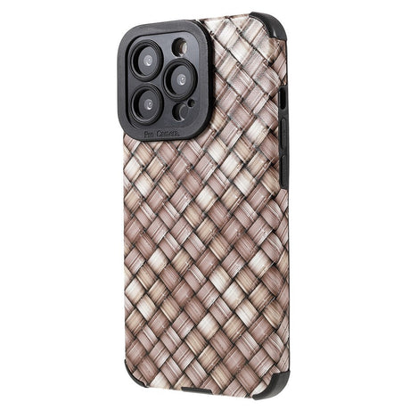 iPhone 13 Pro Max Flexible Back Case - Woven Design - Brown