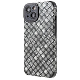 iPhone 13 Flexible Back Case - Woven Design - Grey