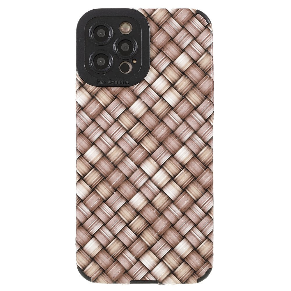 iPhone 12 Pro Flexible Back Case - Woven Design - Brown