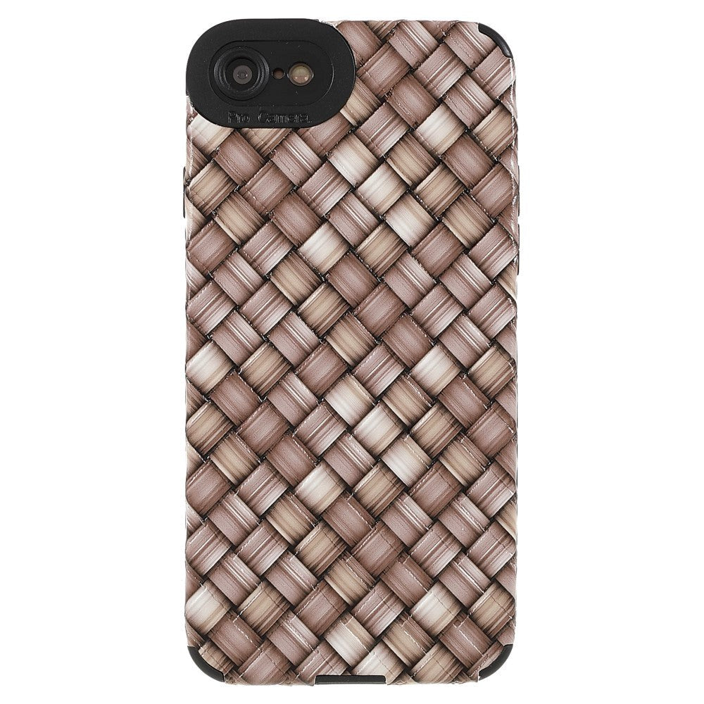 iPhone SE (2022 / 2020) / 8 / 7 Flexible Back Case - Woven Design - Brown